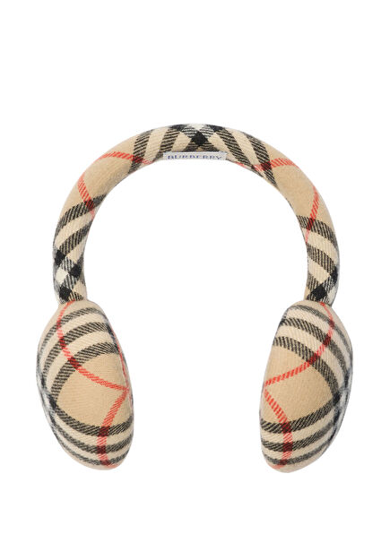 Check Beige Women's Winter Headphones