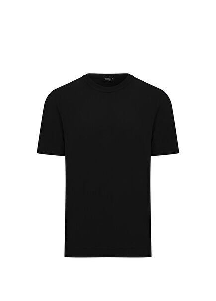 Vetra Black Slim Fit Short Sleeve Men's Sweater