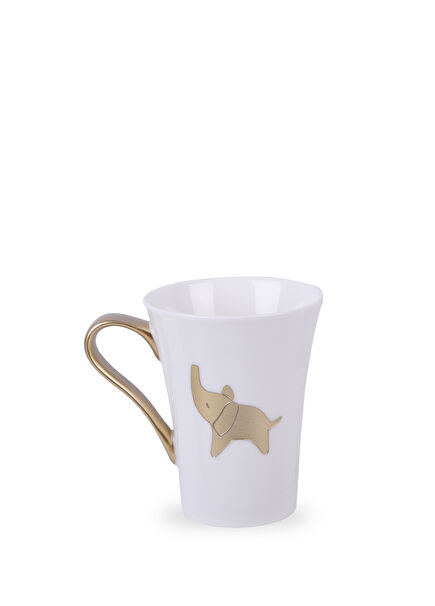 Fil Beyaz Porselen Kupa