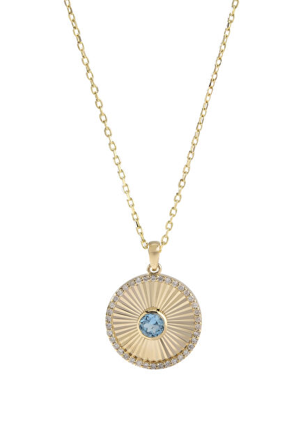 Aquamarine Diamond 14K Gold Women's Necklace