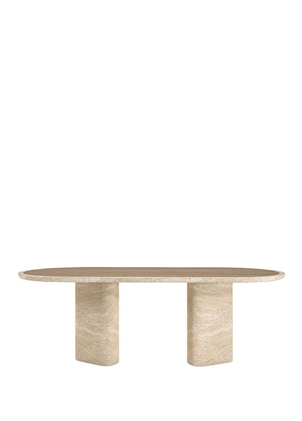 Avalon Beige Travertine Dining Table