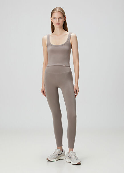 Aura High Waist 7/8 Modal Light Brown Leggings