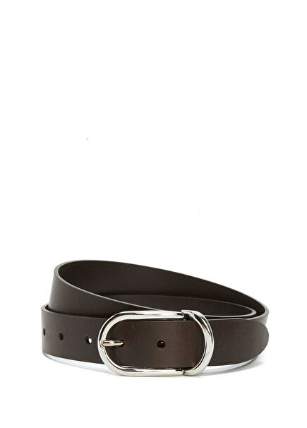Dark Brown Men's Leather Belt