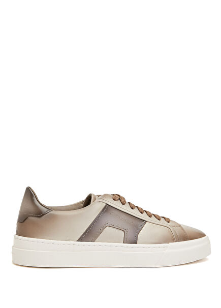 Kahverengi Bej Erkek Deri Sneaker