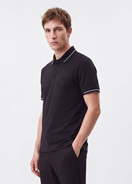 Comfort Fit Navy Blue Polo T-Shirt