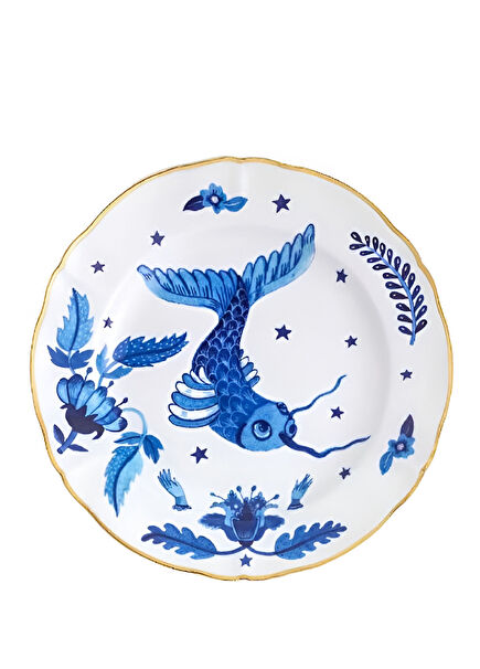 Marino Blue Patterned Porcelain Cake Plate 20.5 cm