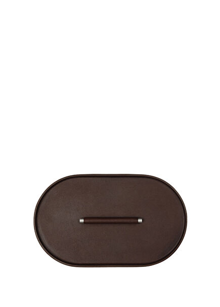 Plato Brown Leather Oval No.04 Organizer Tray