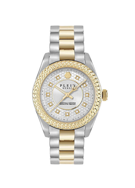 PW7FA0326 Queen Supreme Altın Rengi Metalik Gri Çelik Kadın Kol Saati