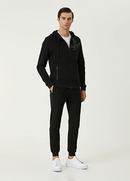 Black Jogger Sweatpants With Cord At The Waist