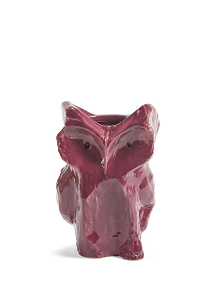 Owl Vase Aubergine After Midnight By Marni Mor Seramik Dekoratif Obje 23 cm
