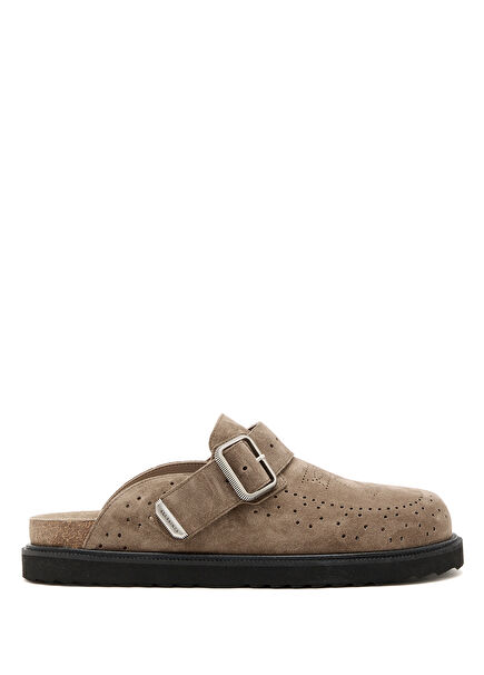 Randal Taupe Men's Suede Slippers
