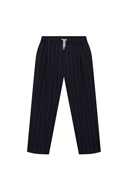 Lacivert Çizgili Erkek Çocuk Pantolon
