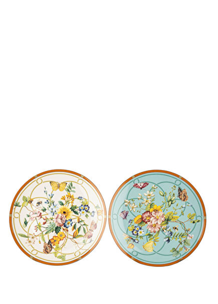 Gardenia Luxe Patterned Porcelain 2-Piece Dessert Plate 20 cm