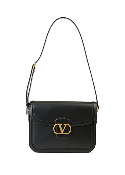 VLogo Black Leather Bag