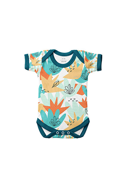 Autumn Yeşil Çıtçıtlı Kısa Kollu Unisex Bebek Body