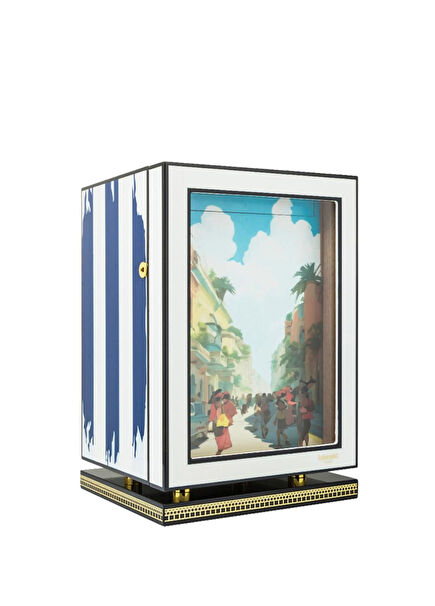 Special Edt. Cuban Flag 3 Çekmeceli Humidor 120s Puro Kutusu Dolap