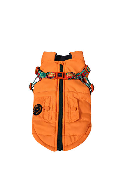 Orange Chest Leash Dog Coat