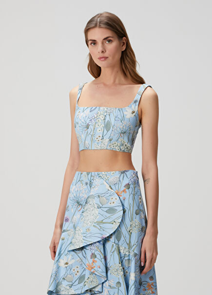 Maeve Floral Print Linen Blouse