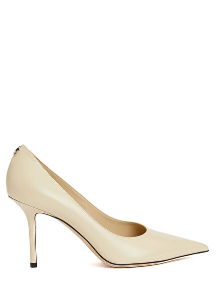 Love Kırık Beyaz Deri Stiletto