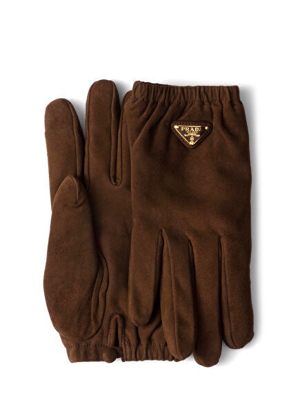 Kahverengi Süet Kadın Eldiven