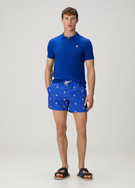 Blue Astronaut Print Swimsuit