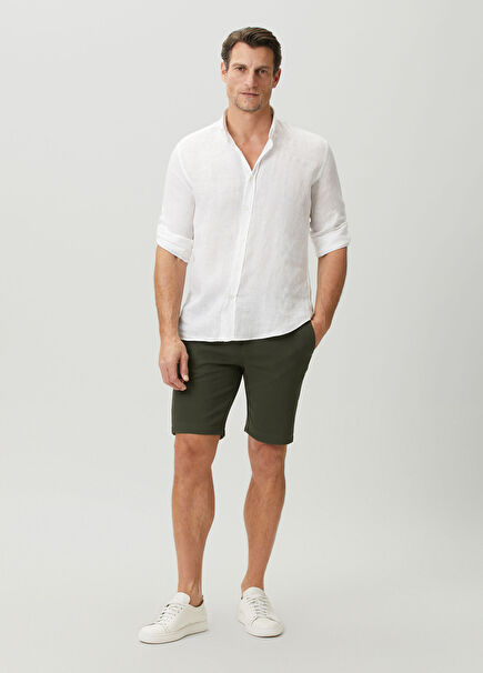 Khaki Waist Corded Pique Bermuda