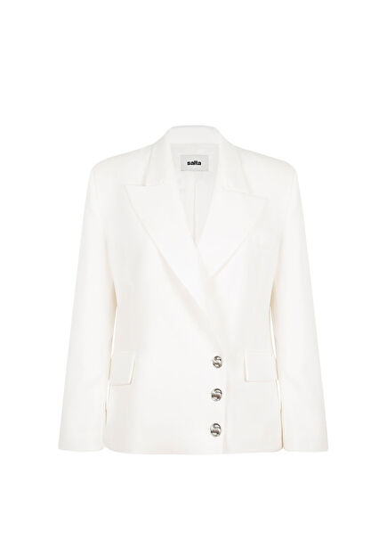 White Oversize Women's Blazer Jacket