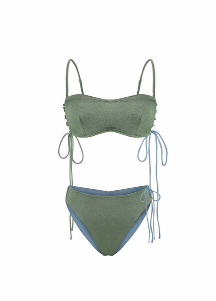 Nile Queen Green Blue Women's Bikini Set