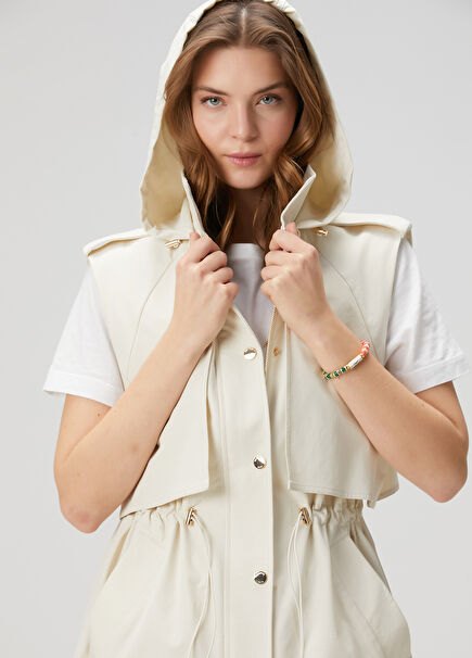 Ecru Hooded Vest