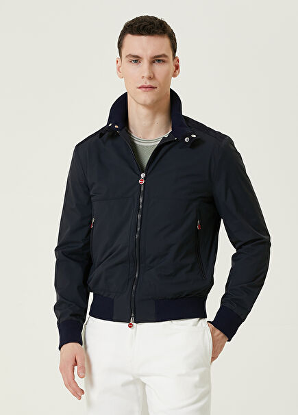 Navy Blue Garni Detailed Coat
