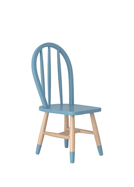 Mavi Ahşap Çocuk Sandalyesi
