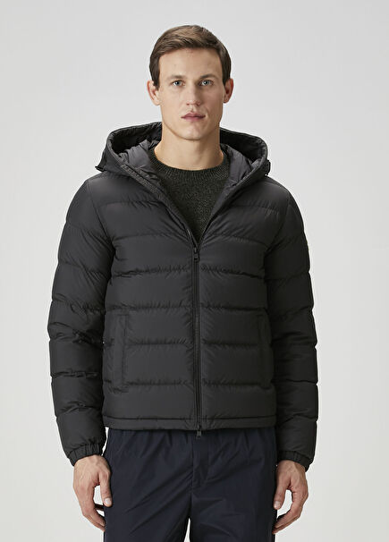 Black Hooded Puff Coat