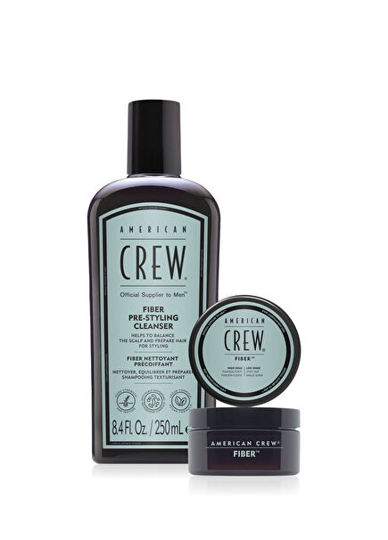 Crew Fıber Şampuan 250 ml + Fıber Saç Şekillendirici 50 gr 2'li Erkek Saç Bakım Seti