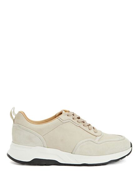 Beige Men's Leather Sneakers