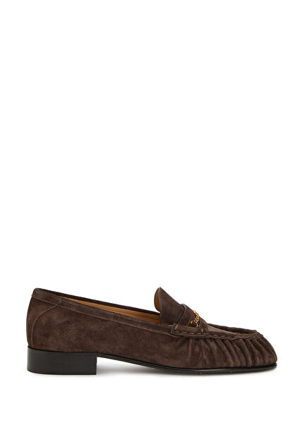 VLogo Dark Brown Women's Suede Loafers
