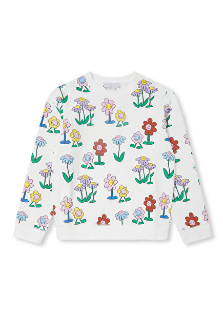Bone Printed Girls Sweatshirt