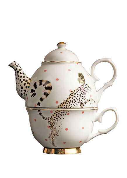 Animals Çita Baskılı Porselen Çay Takımı