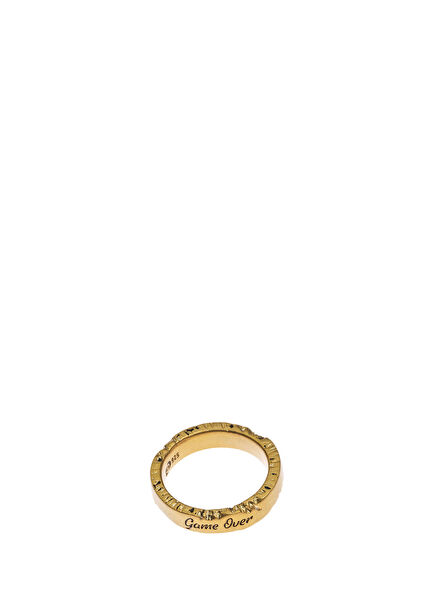 Lowell Oksitli 925 Ayar Gümüş 18 Ayar Altın Kaplama Erkek Yüzük