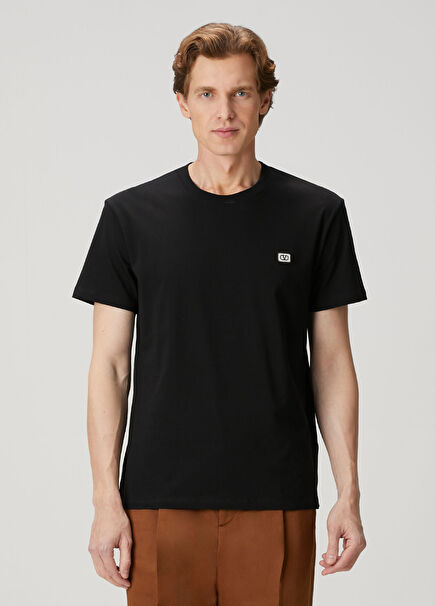 Siyah Logo Detaylı T-shirt