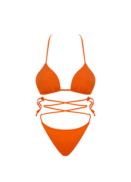 Isla Econyl String Orange Triangle Women's Bikini Set