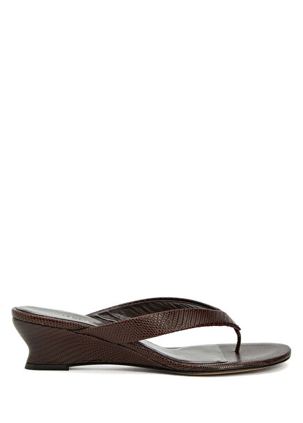 Dark Brown Women's Leather Slippers