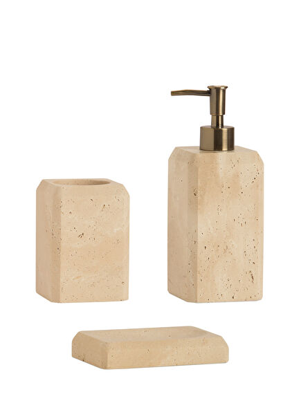 Bej Taş Sıvı Sabunluk