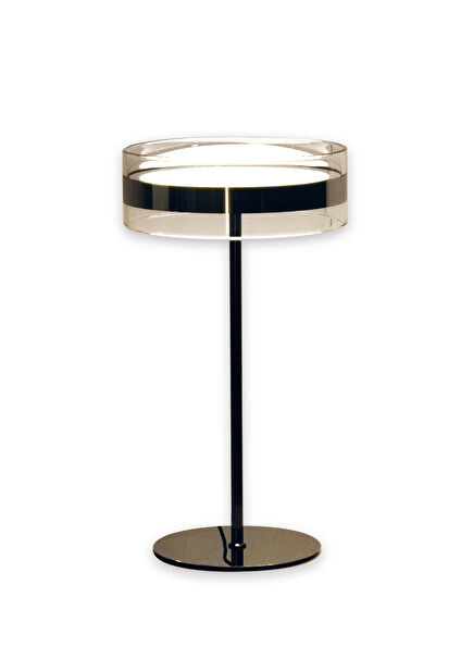Berlin Platinum Transparent Glass Led Table Lamp