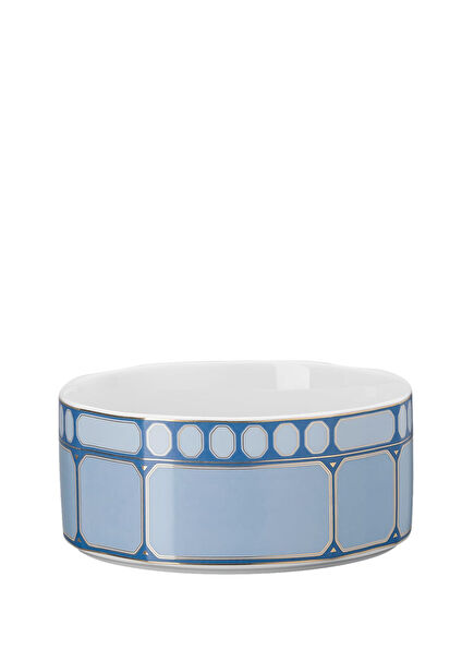 Signum Azure Blue Porcelain Salad Bowl