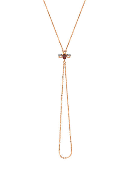 Queen Bee Women's Garnet Stone Diamond Gold Ram