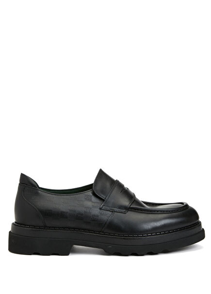 Black Mens Leather Loafer