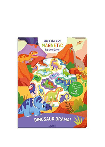 My Fold-Out Magnetic Adventure Dinosaur Drama Children's Foreign Language Book