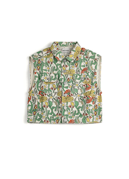 Color Herbalist All Over Twill Vest Colorful Patterned Unisex Kids Vest