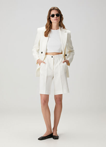 White Linen Shorts