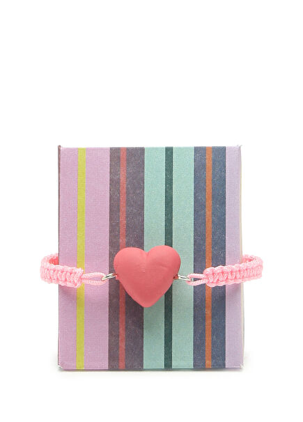 Pink Heart Detailed Girl's Bracelet